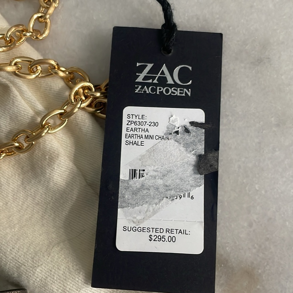 ZAC Zac Posen Eartha Metallic Silver Mini Crossbody Bag $295 Retail dust bag NEW - Picture 4 of 10
